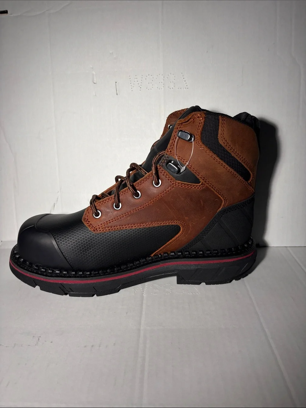 Red Wing Shoes Black and Brown Safety Work Boots Size 7.5